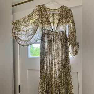 Kyra Midi Dress in Olive by Daughters of India